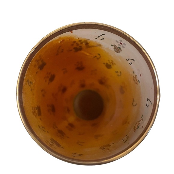 Vintage La Main Do'r Gold Gilt Enamel Hand Painted Pair Drinking Glasses - Picture 5 of 10